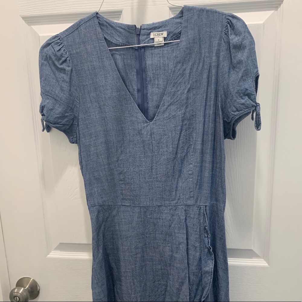 J Crew Chambray Wrap Dress - Picture 3 of 5
